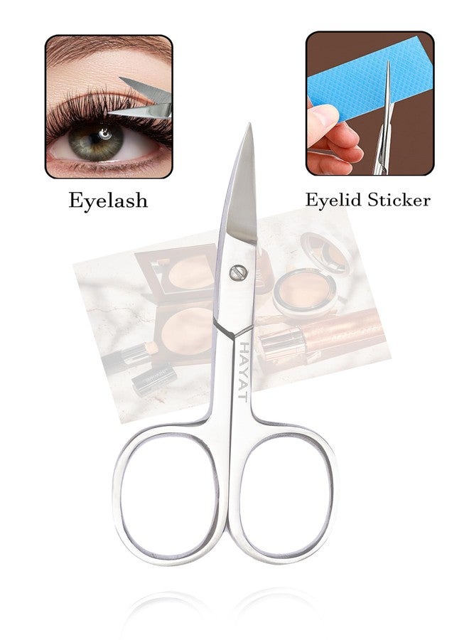 "HAYAT- Eyebrow & Nose Hair Scissors – Precision Curved Stainless Steel Blades, Ergonomic Non-Slip Handles, Safe & Easy Grooming for Men & Women, Perfect for Facial Hair Trimming, Travel-Friendly - Image 4