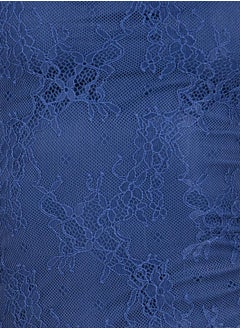 Diva Lace Square Neck Strappy Mermaid Maxi Dress by Styli  - Image 4