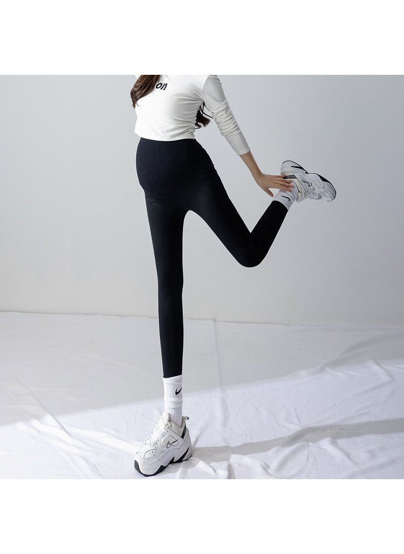 Generic Plus Size Maternity Velvet Leggings Winter Yoga Pants Grey fleece-lined  - Image 4