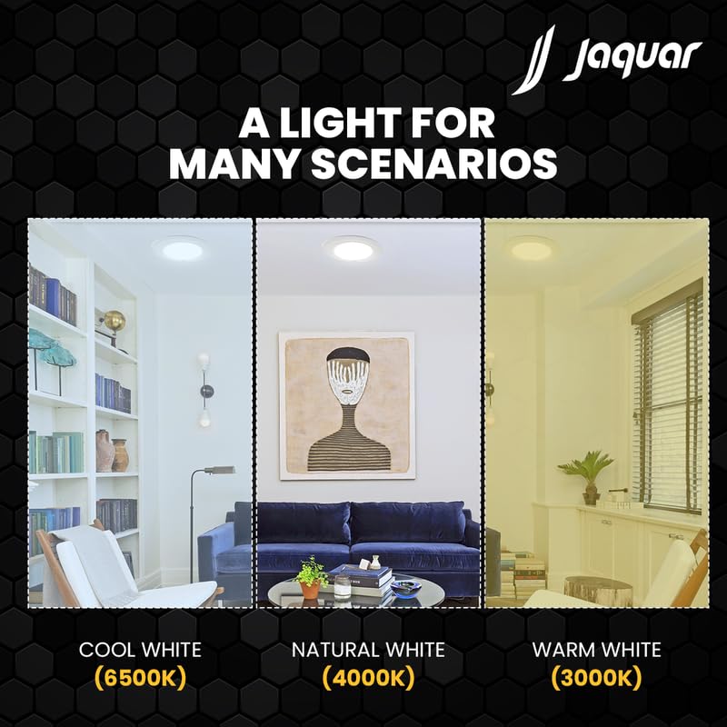 Jaquar 6W Striker Round Downlight | Junction Box LED Downlight | Mood Light for False Ceiling | 83 Cut Out | Neutral White 108 x 62(DXH) MM(Pack 4) - Image 5