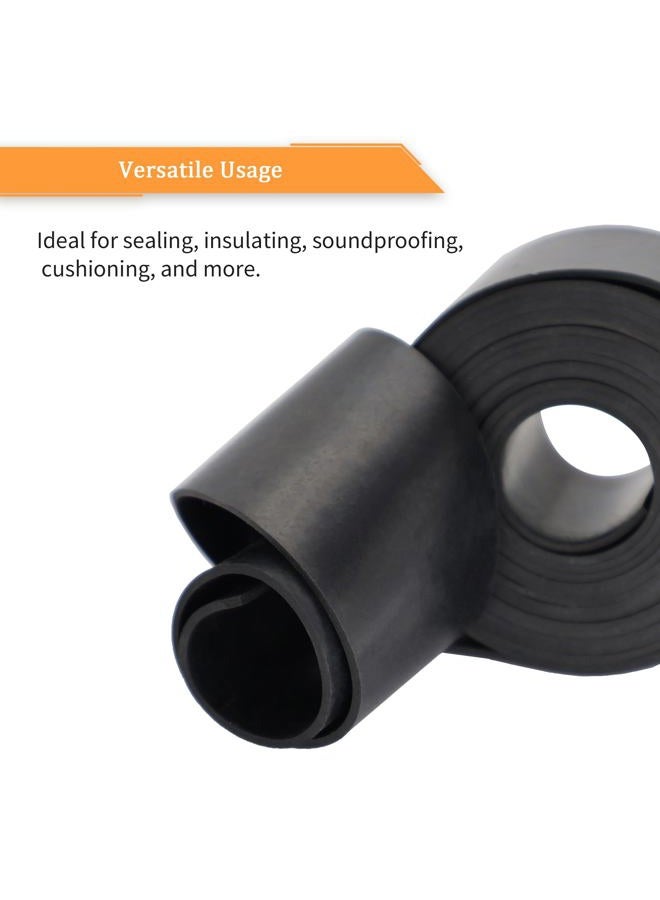 DOBTIM Neoprene Rubber Strips Rolls 1/8 (.125)" Thick X 4" Wide X 5' Long, Solid Rubber Strips Use for Gaskets DIY Material, Supports, Leveling, Sealing, Bumpers, Protection, Abrasion, Flooring, Black - Image 5