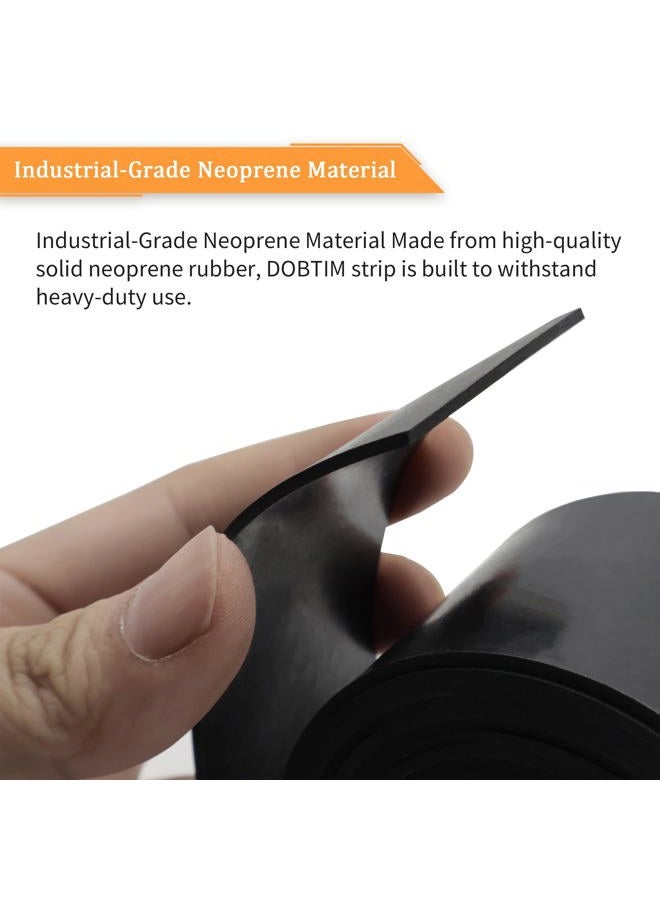 DOBTIM Neoprene Rubber Strips Rolls 1/8 (.125)" Thick X 4" Wide X 5' Long, Solid Rubber Strips Use for Gaskets DIY Material, Supports, Leveling, Sealing, Bumpers, Protection, Abrasion, Flooring, Black - Image 3