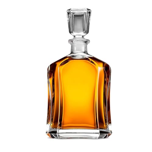 Bormioli Rocco Capitol Glass Decanter, Airtight Geometric Stopper, 23.75 oz Whiskey Decanter for Wine, Bourbon, Brandy, Liquor, Juice, Made in Italy. - Image 1