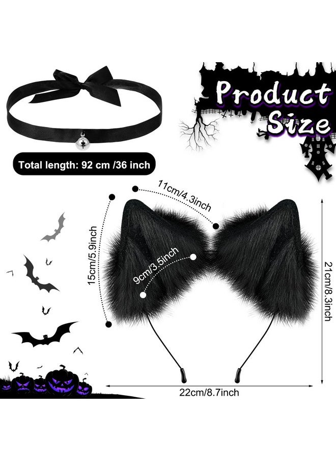 3 Pieces Halloween Cat Costume Set for Women Black Faux Fur Cat Ears Headband Fluffy Long Wolf Tail Neck Choker Cosplay Set for Fancy Dress Party - pzsku/ZCAD980D0ABE3407E4677Z/45/_/1741329973/8a9d412a-be82-4bbc-81d1-370891c3f81e