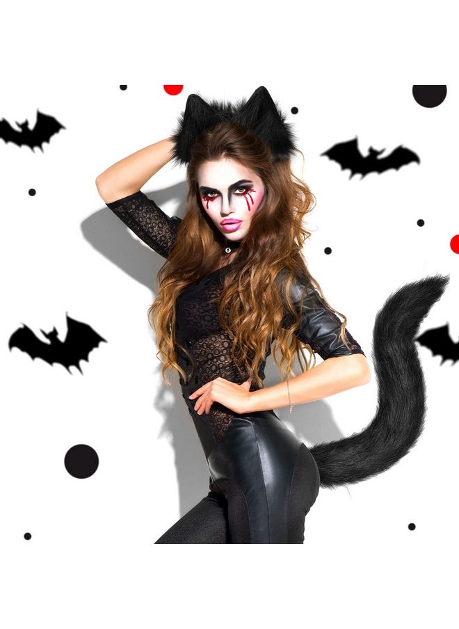 3 Pieces Halloween Cat Costume Set for Women Black Faux Fur Cat Ears Headband Fluffy Long Wolf Tail Neck Choker Cosplay Set for Fancy Dress Party - pzsku/ZCAD980D0ABE3407E4677Z/45/_/1741330043/a4c13e16-aa95-421a-a3df-ba4490ba1c10