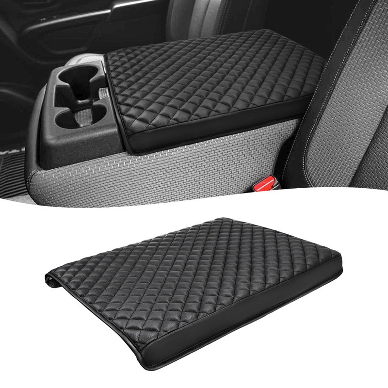 KBH Center Console Armrest Cover for Nissan Titan 20042024 Middle Console Lid Protector Pad Accessories Vinyl Leather AntiScratch Black Fits Jump Seat Console Only - Image 2