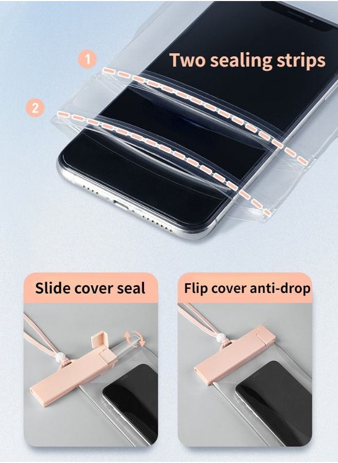 ShebSheb - Waterproof Phone Case,waterproof Phone Pouch For Iphone 14 13 12 11 Pro Max Xs Plus Galaxy S22 S21 Ultra ,ipx8 Waterproof Cellphone Dry Bag For Vacation Travel Up To 7.2" Pink -1 pack - Image 1