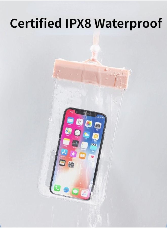 ShebSheb - Waterproof Phone Case,waterproof Phone Pouch For Iphone 14 13 12 11 Pro Max Xs Plus Galaxy S22 S21 Ultra ,ipx8 Waterproof Cellphone Dry Bag For Vacation Travel Up To 7.2" Pink -1 pack - Image 1