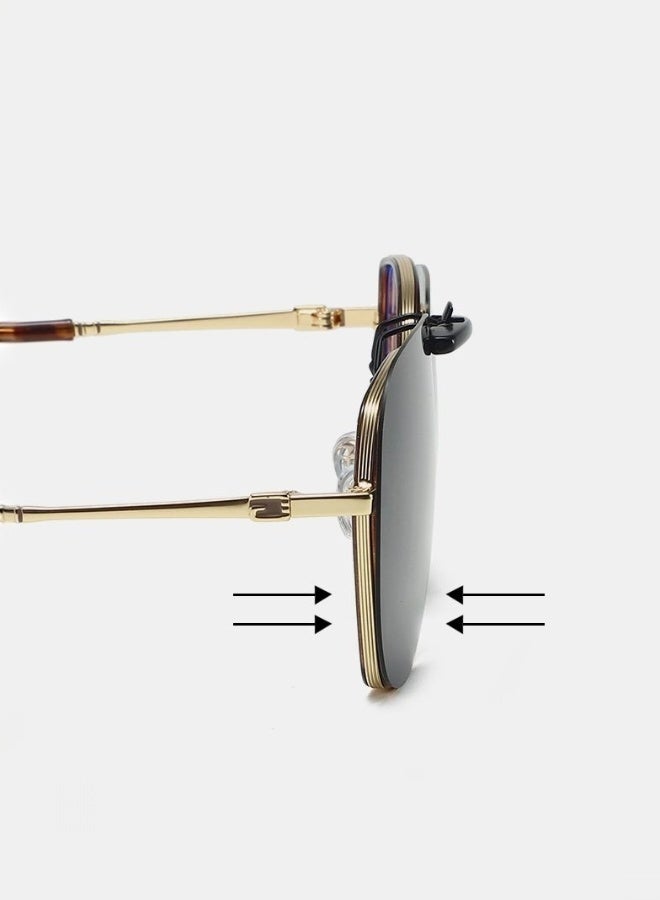 UV400 Polarized Clip-On Sunglasses HD Anti-Glare Lens Non-Flip Design Compact Metal Clip-On Shades for Prescription Glasses Men Women Outdoor Driving Use - Image 5
