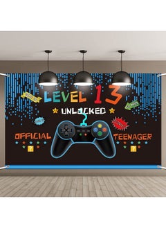 BOAO Video Game Birthday Decorations 8 9 10 11 12 13 14Th Birthday Decorations For Boys Gaming Theme Photo Props Backdrop Banner Teenager Birthday Decoration (Level 13)  - Image 1