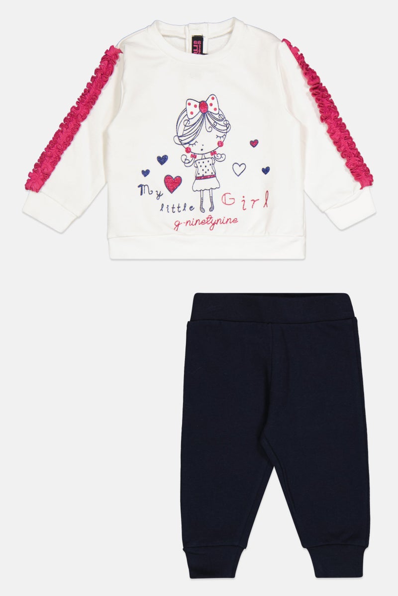 guru G99 By Guru Toddlers Girl 2 Pieces Graphic Print Top With Bottom Set, Multicolor - Image 2