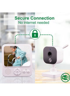 LOVNOV Video Baby Monitor with Camera and Audio for Elderly Care and Caregivers, Night Vision, 2-Way Audio, VOX, Temperature Sensor and Lullabies, Secure Transmission No WiFi  - Image 4