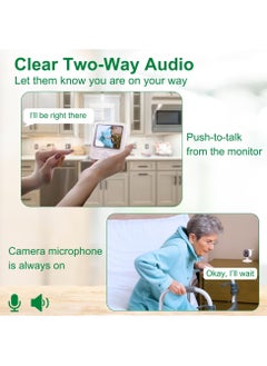 LOVNOV Video Baby Monitor with Camera and Audio for Elderly Care and Caregivers, Night Vision, 2-Way Audio, VOX, Temperature Sensor and Lullabies, Secure Transmission No WiFi  - Image 2