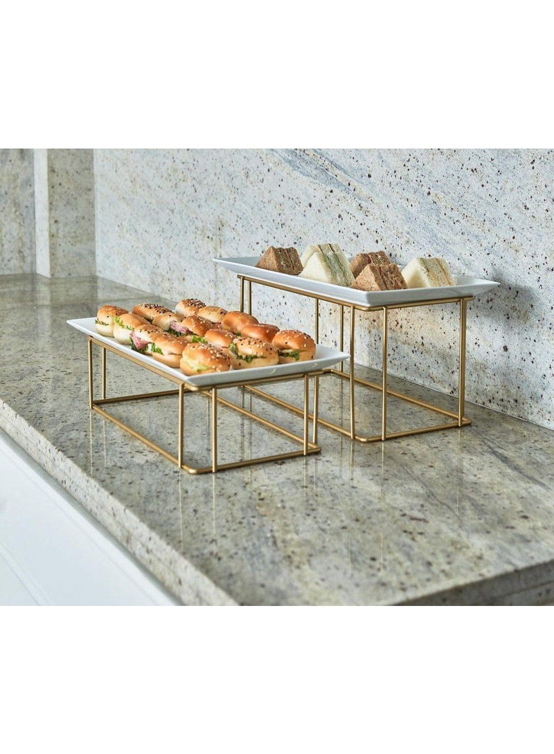 ناما 2 استاند تقديم مربع معدن مع   ارتفاع 10 سم  ارتفاع 17