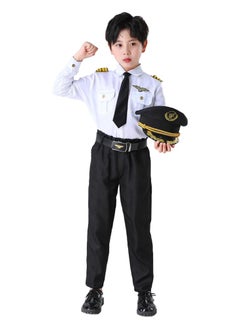Al Aoyama Airline Pilot Costume for Kids Airline Captain Uniform for Career Day Dress Up  - Image 1