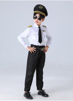 Al Aoyama Airline Pilot Costume for Kids Airline Captain Uniform for Career Day Dress Up  - Image 3