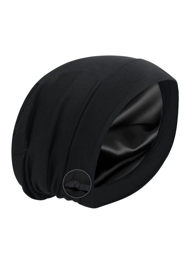 Blueelf Satin Bonnet Silk Lined Sleep Cap Adjustable Hair Cover Frizzy Hair Beanie Slouchy Night Cap Hair Protection Patients Care - Image 2