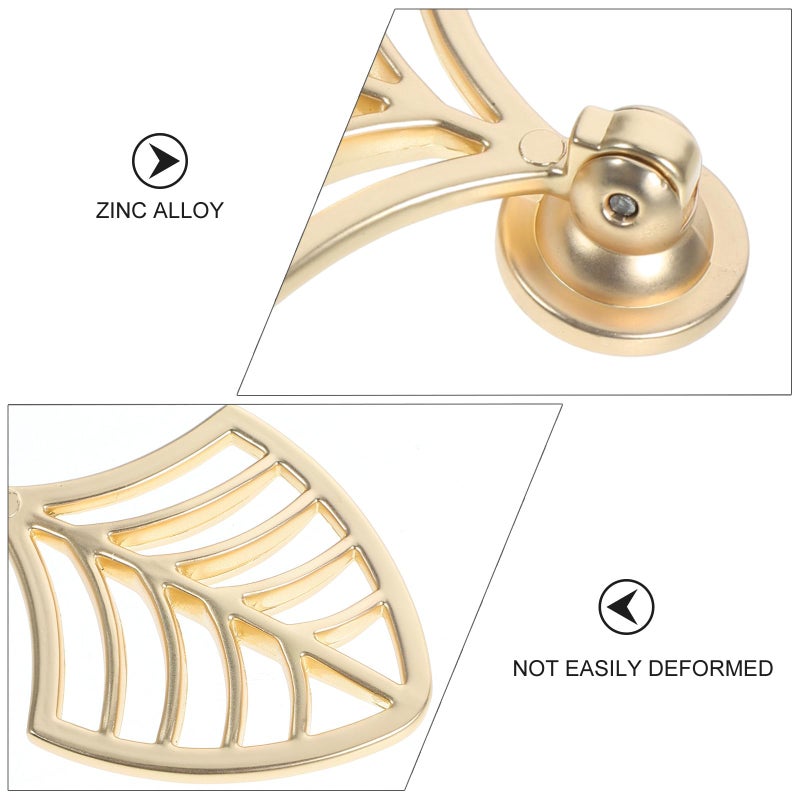 2Pcs Metal Leaf Shape Cabinet Knobs Drawer Pulls Wardrobe Furniture Handles - Image 4