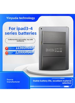 Suitable For Apple Tablet PC Battery IPad3-4 Series Replacement Battery Original Lithium Battery Long Life-Color:Ipad4 Capacity 11560