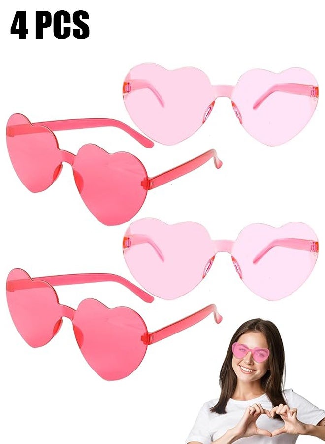 اتش واي 4 قطع نظارات شمسية على شكل قلب نظارات على شكل قلب بالجملة لعيد الحب هالوين حفلات عُقد العزوبية للنساء والرجال - Image 1