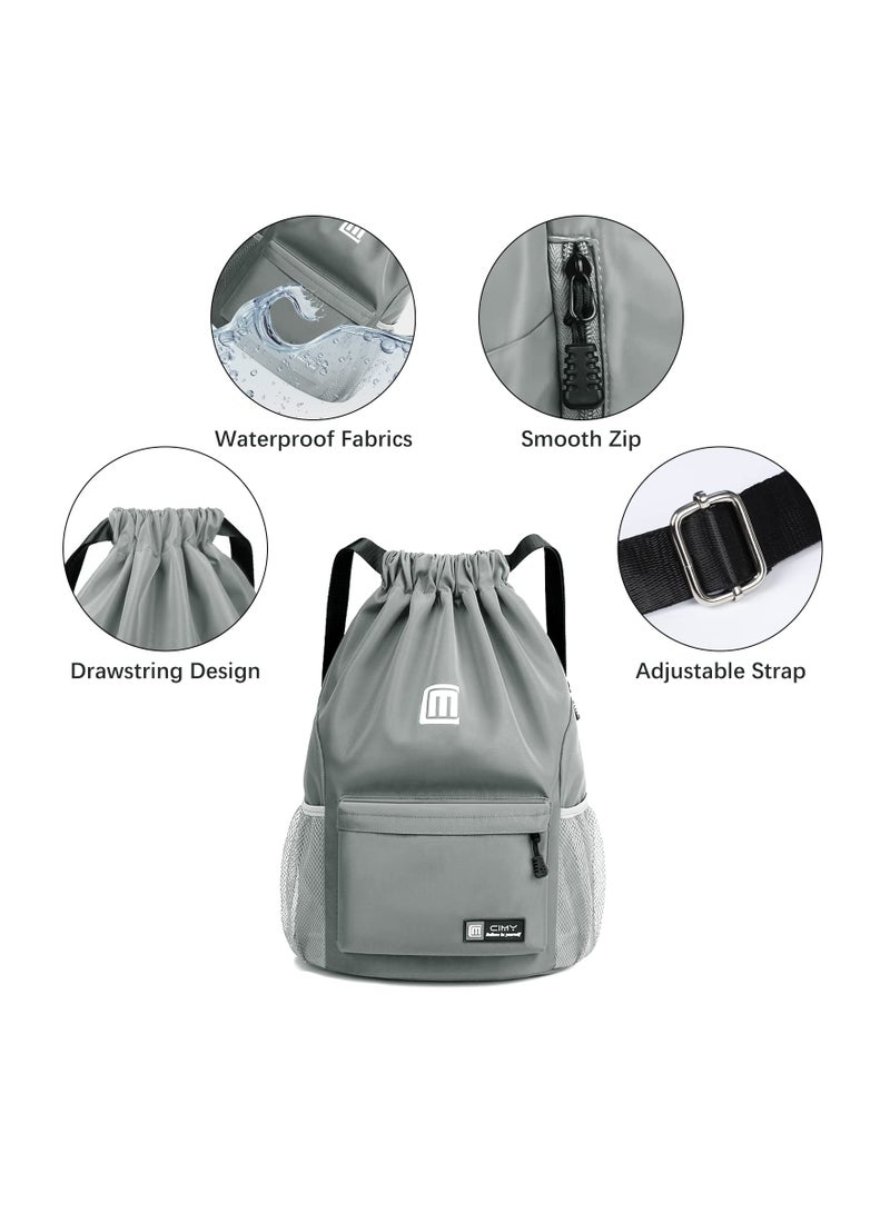 SOLARAE Drawstring Backpack Bags, Printed Drawstring Gym Bag for Men Women Girls Boys Adults, Large Drawstring Bags Waterproof Swimming Bag Draw String Bag for Shopping Yoga Sport Travel - Image 2