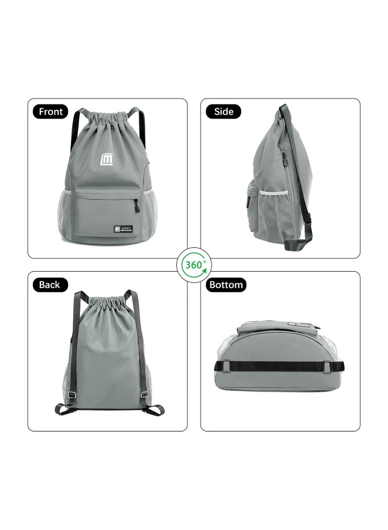 SOLARAE Drawstring Backpack Bags, Printed Drawstring Gym Bag for Men Women Girls Boys Adults, Large Drawstring Bags Waterproof Swimming Bag Draw String Bag for Shopping Yoga Sport Travel - Image 4