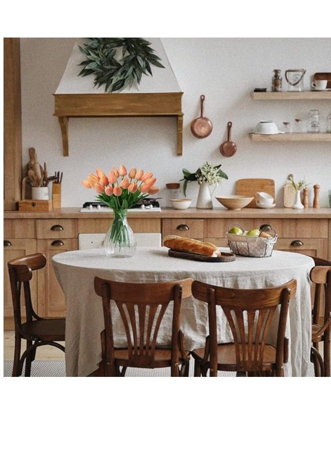 10 x Artificial Tulip Flowers, Bouquet of Artificial Tulips, Fake Flowers, for Hotel Window at Home Office, Wedding, Table Centerpieces, Party Decoration – Orange Pink - Image 2