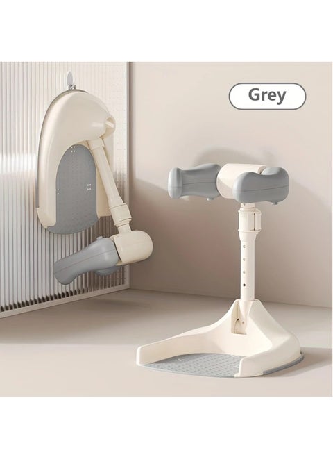 Baby Bath Stand, Foldable & Adjustable 5 Levels Infant Bath Seat, Upgraded Bath Shower Standing Support for Babies 6 Months & up, Non-Slip|Easy to Clean|Convenient for Travel(Grey)