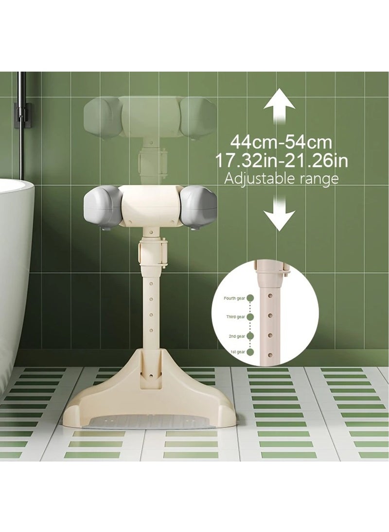 Baby Bath Stand, Foldable & Adjustable 5 Levels Infant Bath Seat, Upgraded Bath Shower Standing Support for Babies 6 Months & up, Non-Slip|Easy to Clean|Convenient for Travel(Grey)