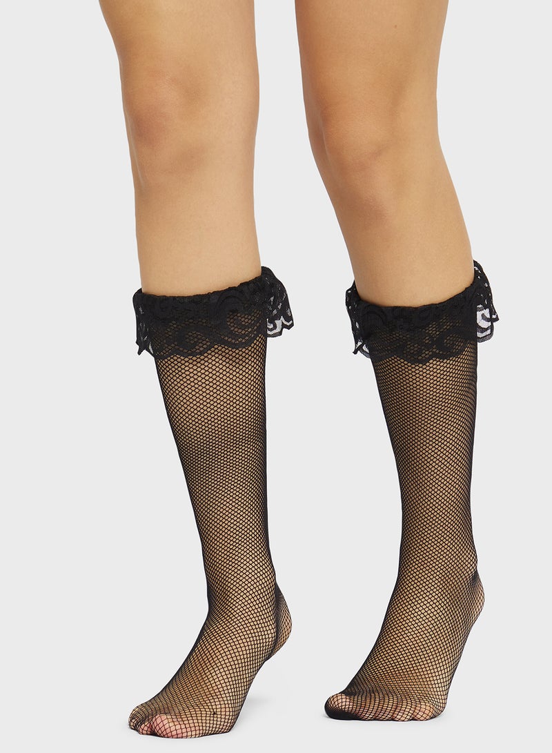 Ginger Over The Knee Mesh Socks - Image 1