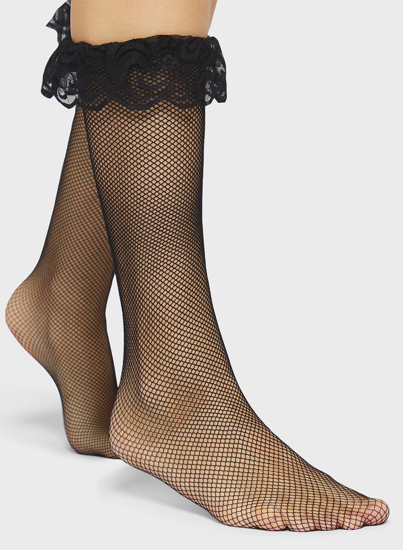 Ginger Over The Knee Mesh Socks - Image 3