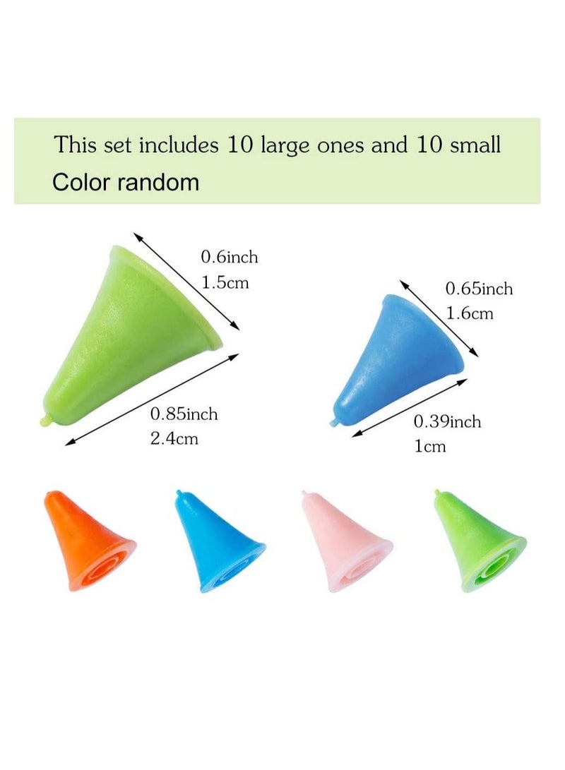 Y&D 20 PCS Knitting Needles Point Protectors Multi-Colored Kit Stoppers with Plastic 2 Sizes(10 Small + 10 Big Cap) Needle Tip for Craft - Image 2