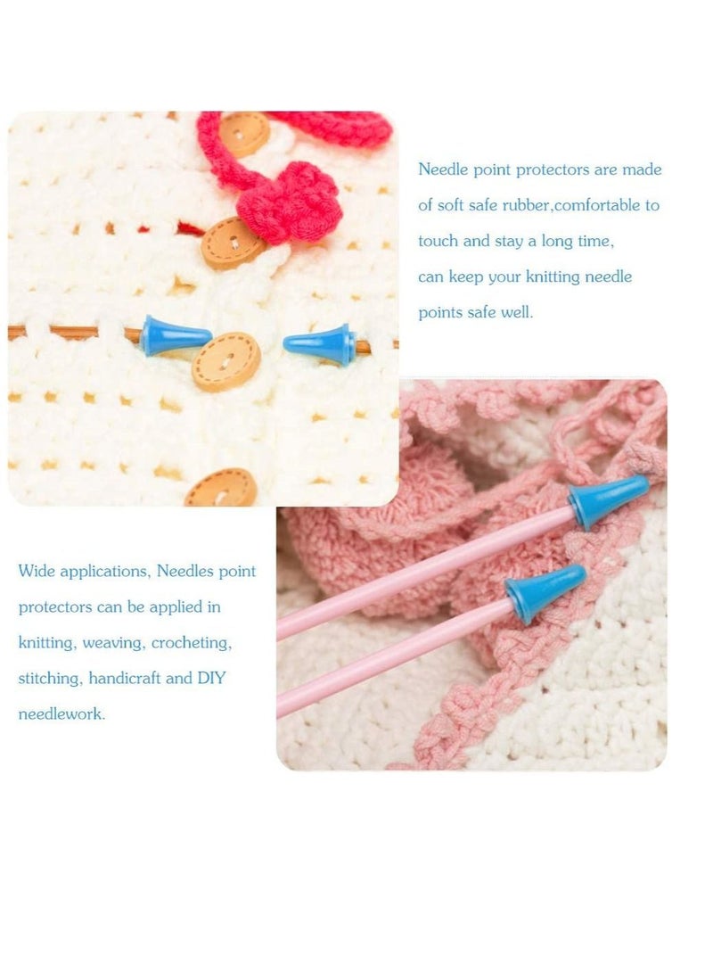 Y&D 20 PCS Knitting Needles Point Protectors Multi-Colored Kit Stoppers with Plastic 2 Sizes(10 Small + 10 Big Cap) Needle Tip for Craft - Image 4