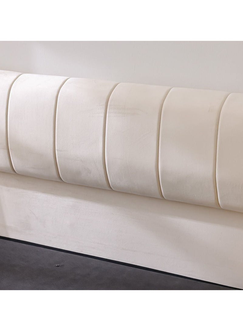 DANUBE HOME سرير ملكي مبطن بيلمنت 160x200 مع تخزين هيدروليكي و 3 أدراج | تصميم حديث لإطار سرير خشبي ملكي | سرير مريح (مرتبة غير مشمولة) - كريمي - Image 5