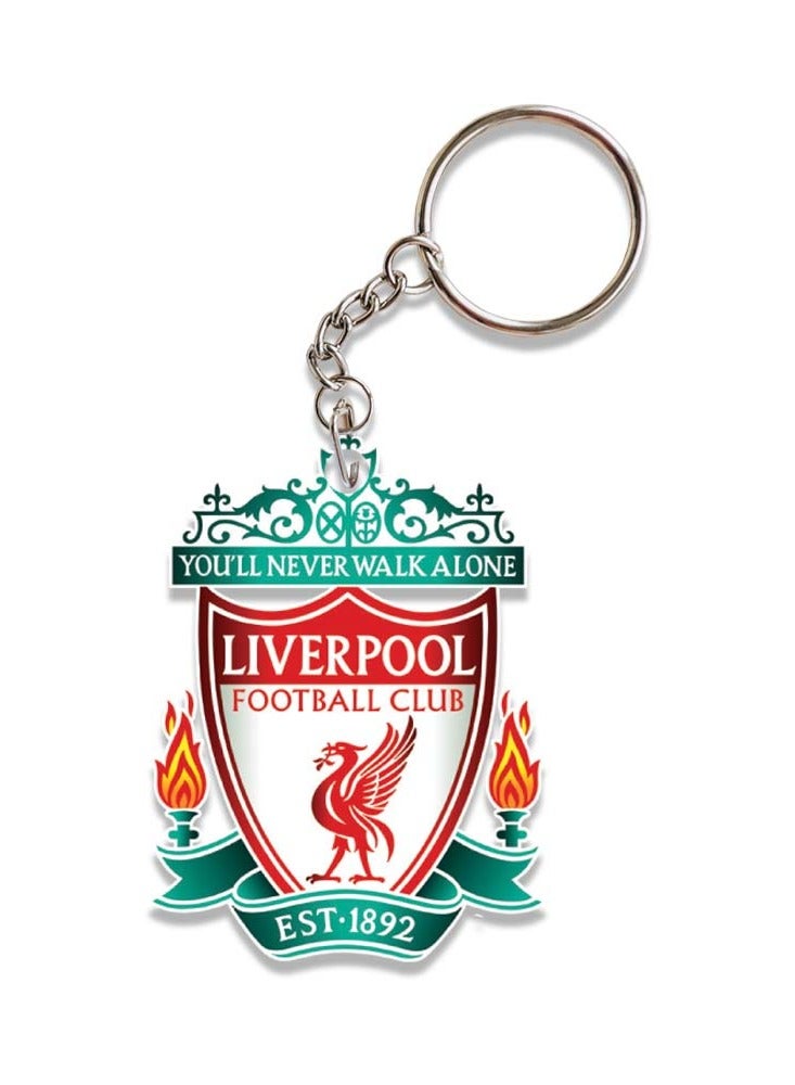 MARIO DRAFTS Liverpool Football Club Official Logo Keychain, PVC Material, Red and White - Image 1