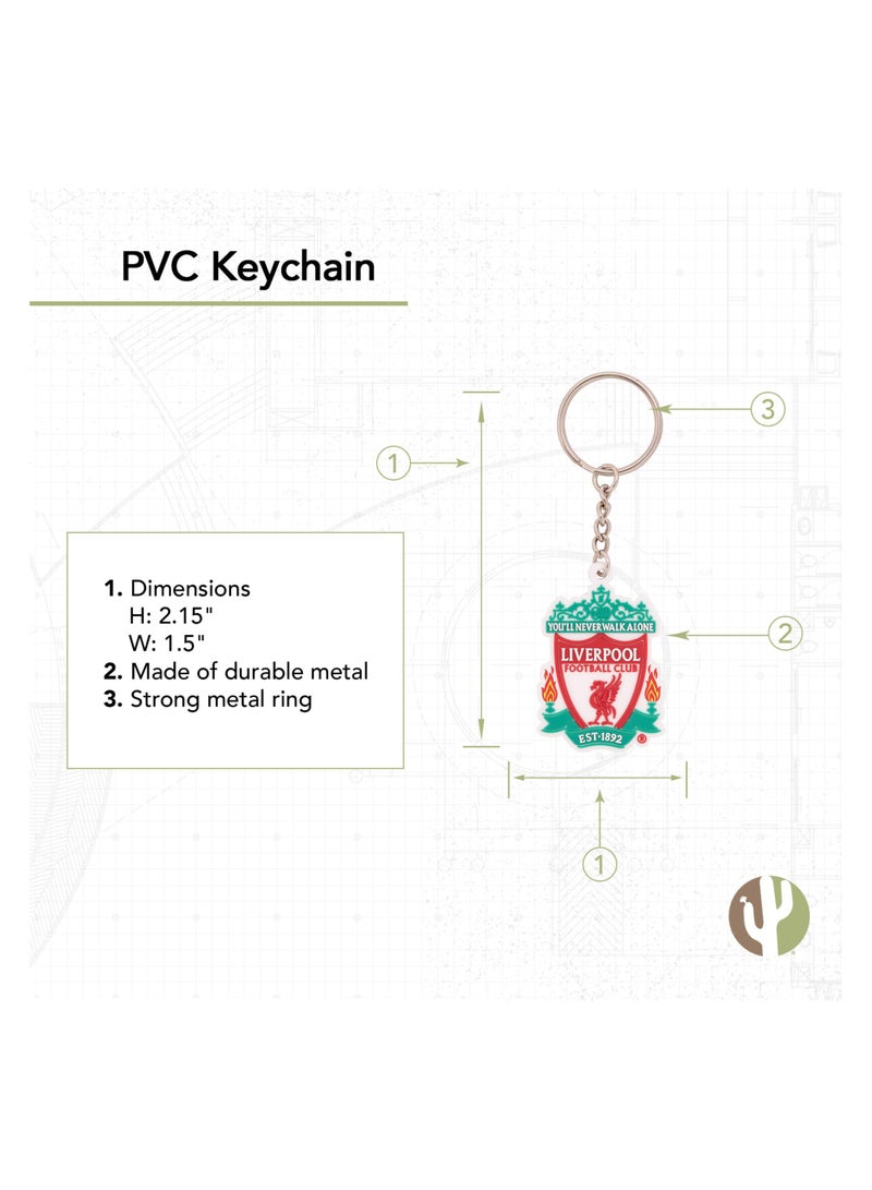 MARIO DRAFTS Liverpool Football Club Official Logo Keychain, PVC Material, Red and White - Image 3