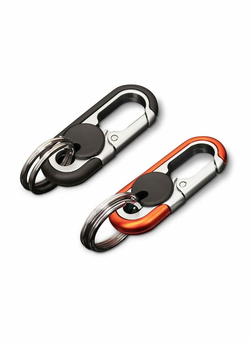 SYOSI 2 Pcs Men's Car Key Chain, Double Layer Anti-Loss Chain Car Keychain Key, Metal Waistband Car Keychain Organizer for Men - Image 1