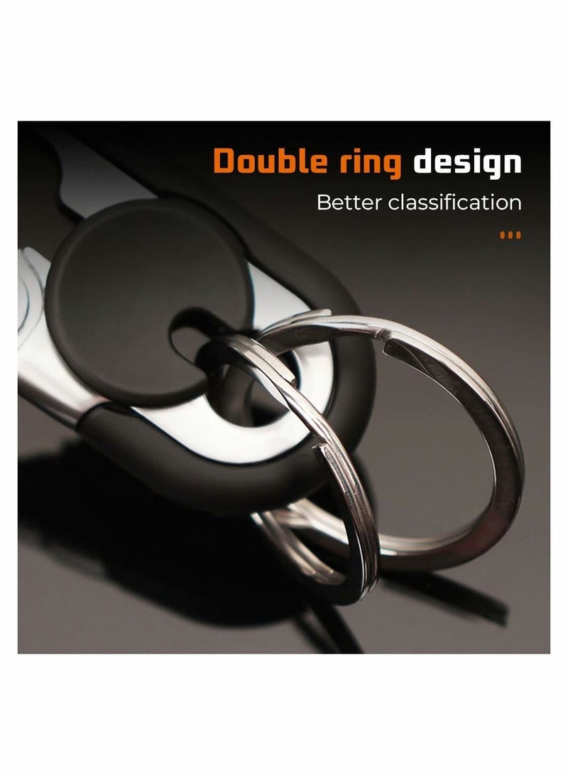 SYOSI 2 Pcs Men's Car Key Chain, Double Layer Anti-Loss Chain Car Keychain Key, Metal Waistband Car Keychain Organizer for Men - Image 2