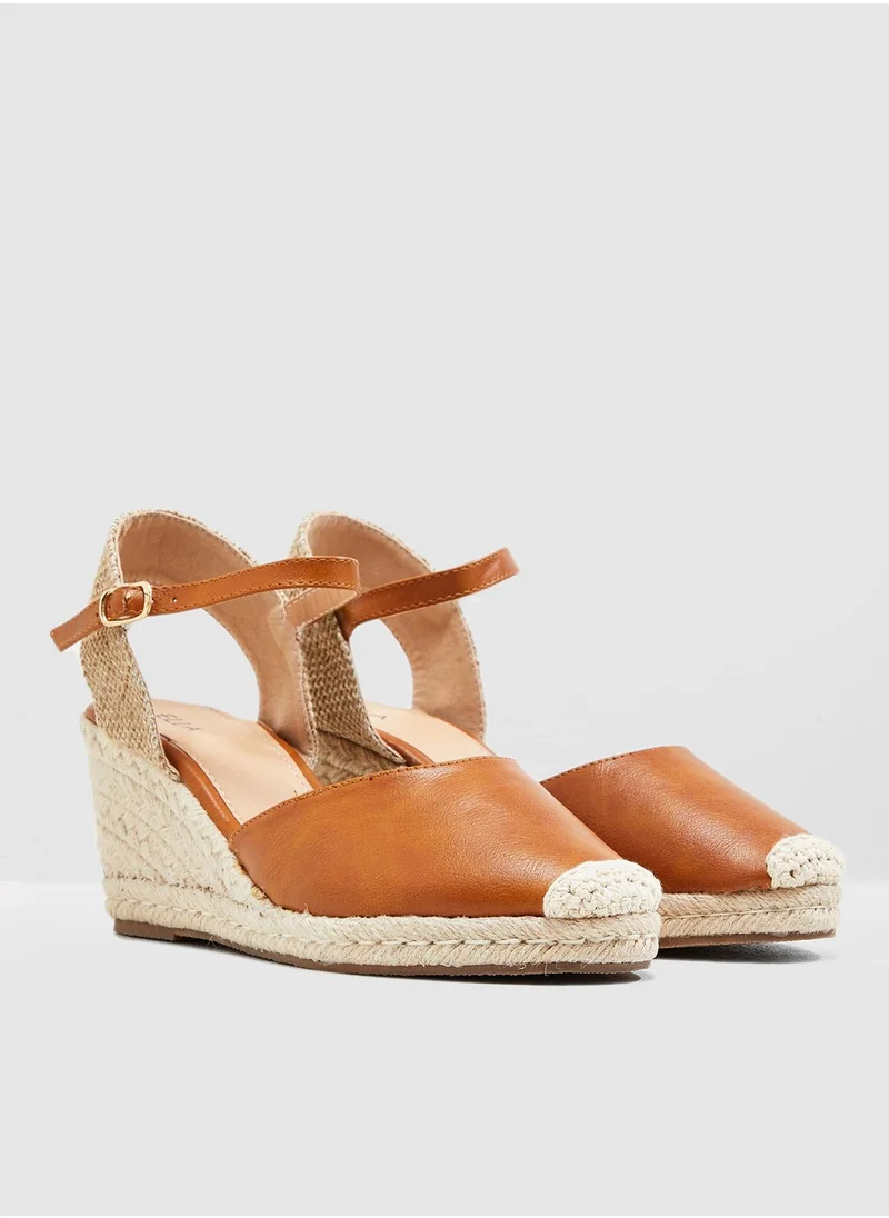 ELLA Closed Toe Espadrille Wedge Sandal