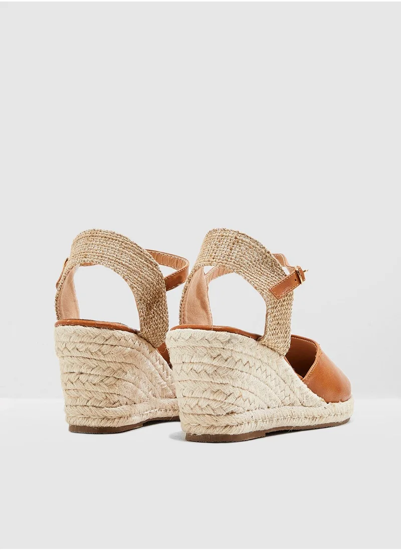 ELLA Closed Toe Espadrille Wedge Sandal