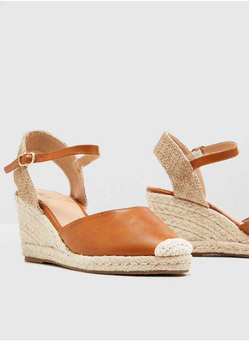 ELLA Closed Toe Espadrille Wedge Sandal