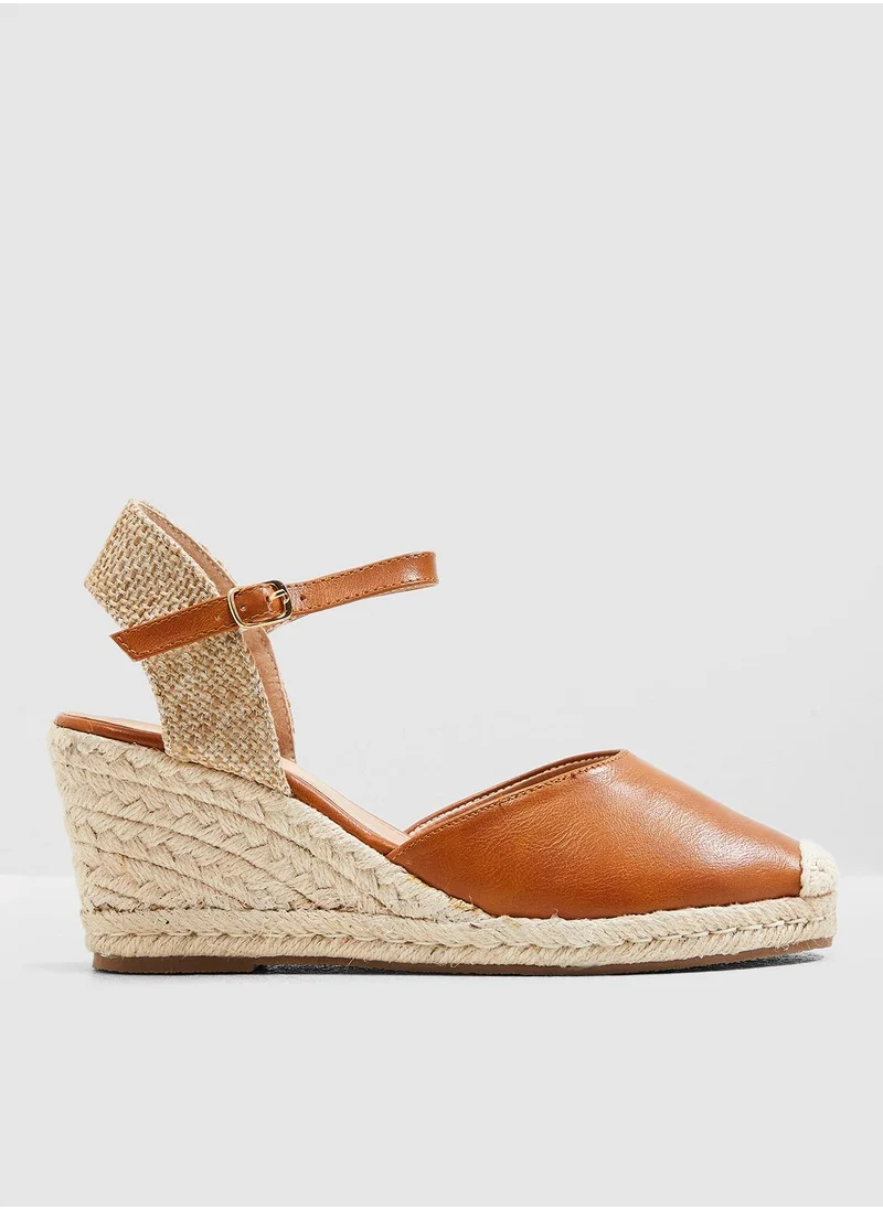 ELLA Closed Toe Espadrille Wedge Sandal