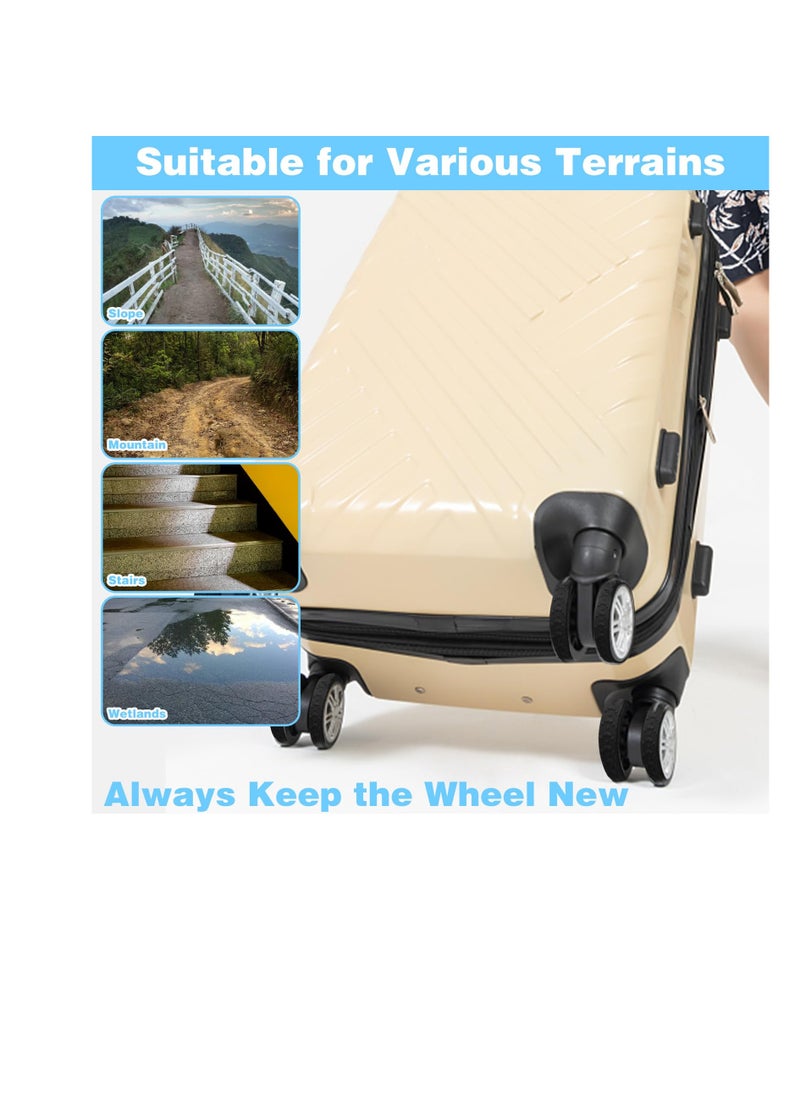 Luggage Wheel Covers, 8 Pcs Travel Suitcase Wheel Cover, Silicone Luggage Cover Protector Suitcase Wheel Covers, Silent Luggage Compartment Wheel Cover, for Suitcase (Black)