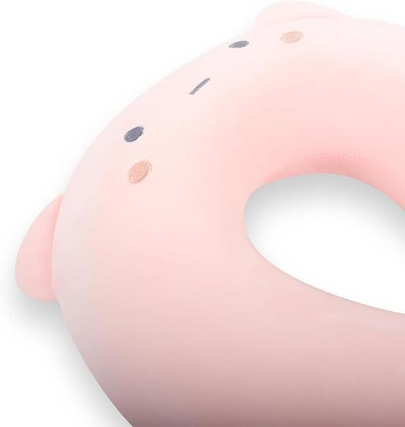 Yelajoy Cute Travel Neck Pillow with Eye Mask - Memory Foam U-Shaped Pillow for Kids (Pink) - Image 2
