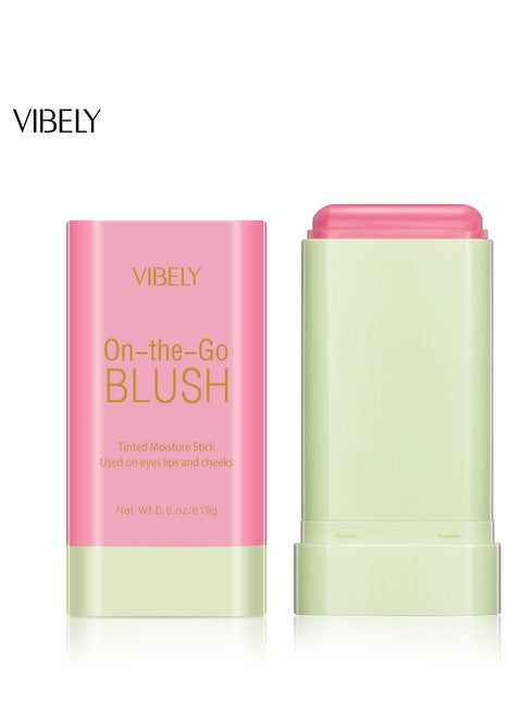 Blush Stick Blush Cream for Cheeks Eyes Lips Stick for Brightening, Blush in Natural with Waterproof Sweat-Resistant, Nude Makeup Multi-Use Color Stick Creamy Blush 01 SHY PINK