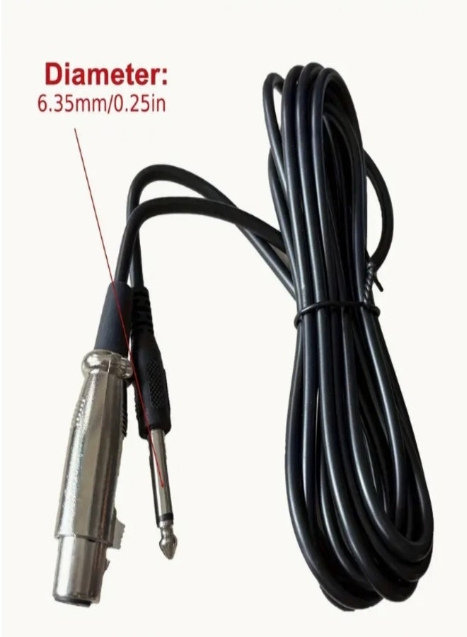 Audio cable from female XLR connector to male 6.5 mm 3 Meter connector for connecting microphones and high-quality audio equipment. - Image 1