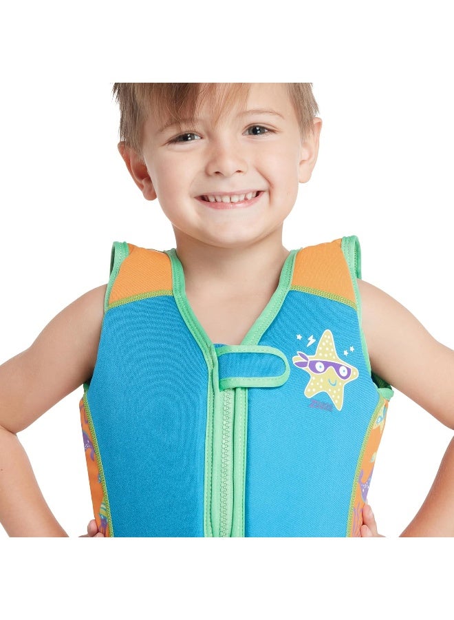 Zoggs Super Star Swim Sure Jacket  Learn to Swim Buoyancy Aid with Removable Float System, Adjustable Safety Zip, Soft Neoprene Fabric for Comfort & Confidence in Water Ages 45 Yrs | 465526-SSEU4-5 - Image 4