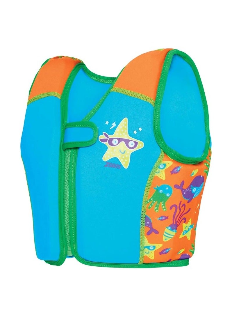 Zoggs Super Star Swim Sure Jacket  Learn to Swim Buoyancy Aid with Removable Float System, Adjustable Safety Zip, Soft Neoprene Fabric for Comfort & Confidence in Water Ages 45 Yrs | 465526-SSEU4-5 - Image 1
