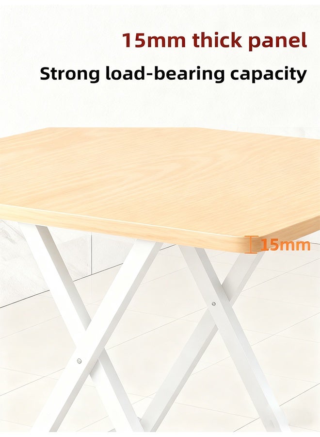 طاولة طعام ساحة خشبية بسيطة حديثة ، طاولة التخييم القابلة للطي المحمولة ، طاولة خشبية متعددة الوظائف ، مناسبة لتناول الطعام المنزلي / المطبخ / التخييم / في الهواء الطلق (أبيض -60 * 60 سم - بدون كراسي) - Image 4