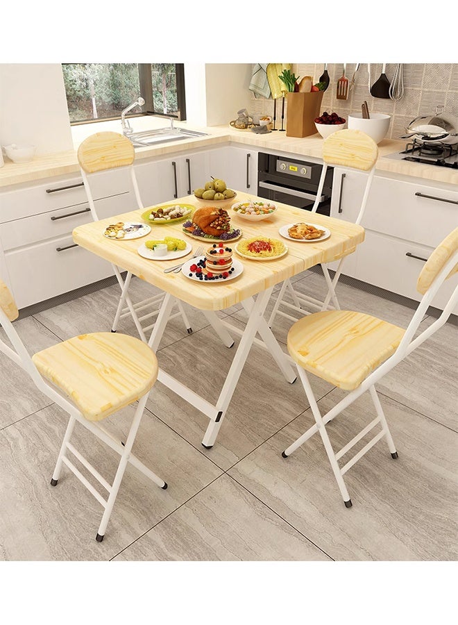 طاولة طعام ساحة خشبية بسيطة حديثة ، طاولة التخييم القابلة للطي المحمولة ، طاولة خشبية متعددة الوظائف ، مناسبة لتناول الطعام المنزلي / المطبخ / التخييم / في الهواء الطلق (أبيض -60 * 60 سم - بدون كراسي) - Image 3